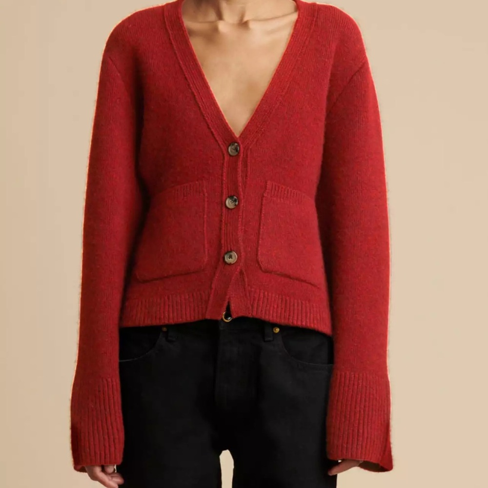KHAITE THE SCARLET CARDIGAN IN CARMINE (NEW)